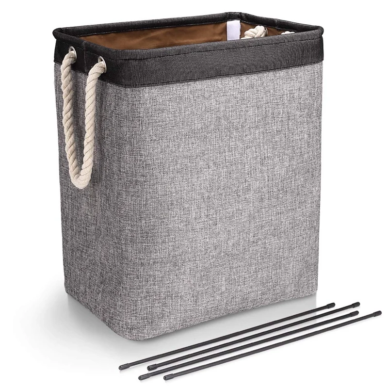 

Laundry Basket with Handles Linen Hampers for Laundry Storage Baskets Built-In Lining with Detachable Brackets Well-Holding Upgr