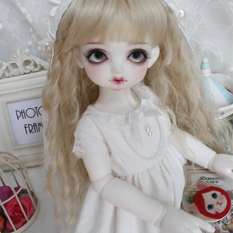 Одежда для куклы 1/4 1/6 платье красивое простое белое BJD SD аксессуары + украшение