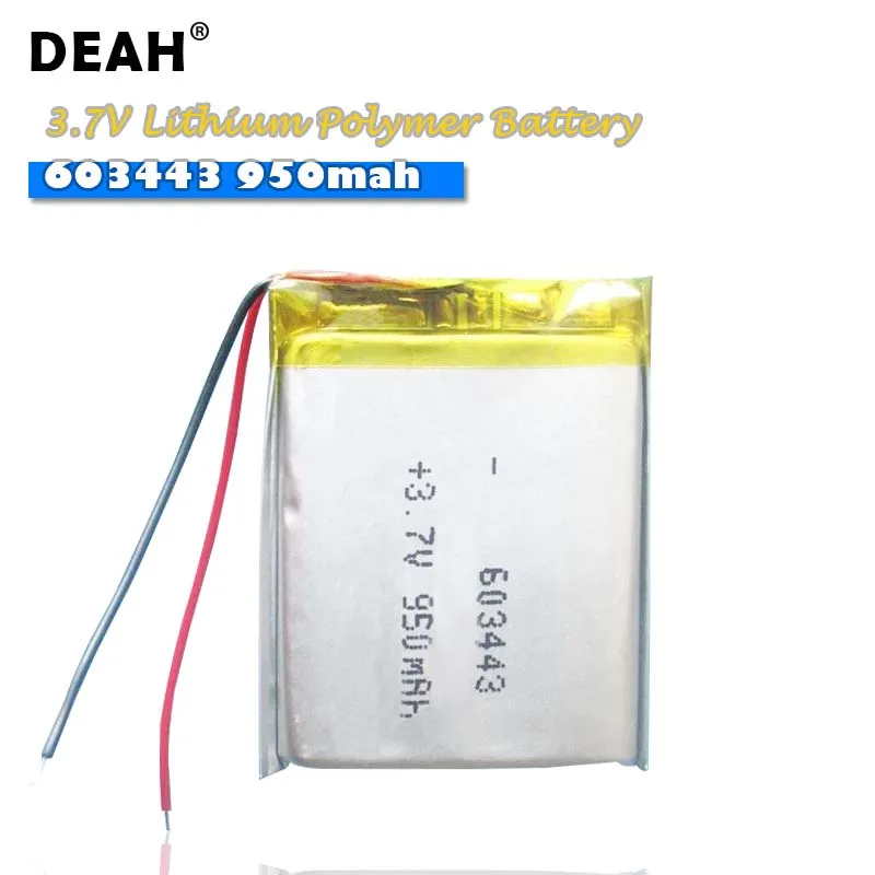 3 7 В Lipo cells 603443 950 мАч литиевая полимерная аккумуляторная батарея для MP3 MP4 GPS
