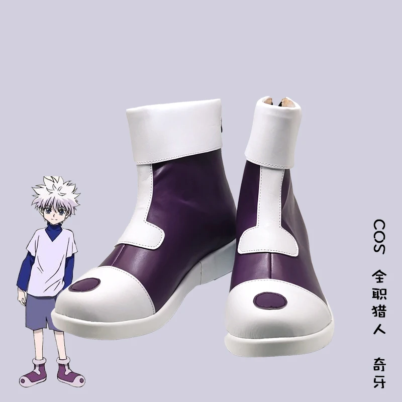 

Japanese Anime Game Hunter x Hunter Cosplay Shoes Harujuku Killua Zoldyck Winter Women/men Cos Short Lolita Ankle Boots