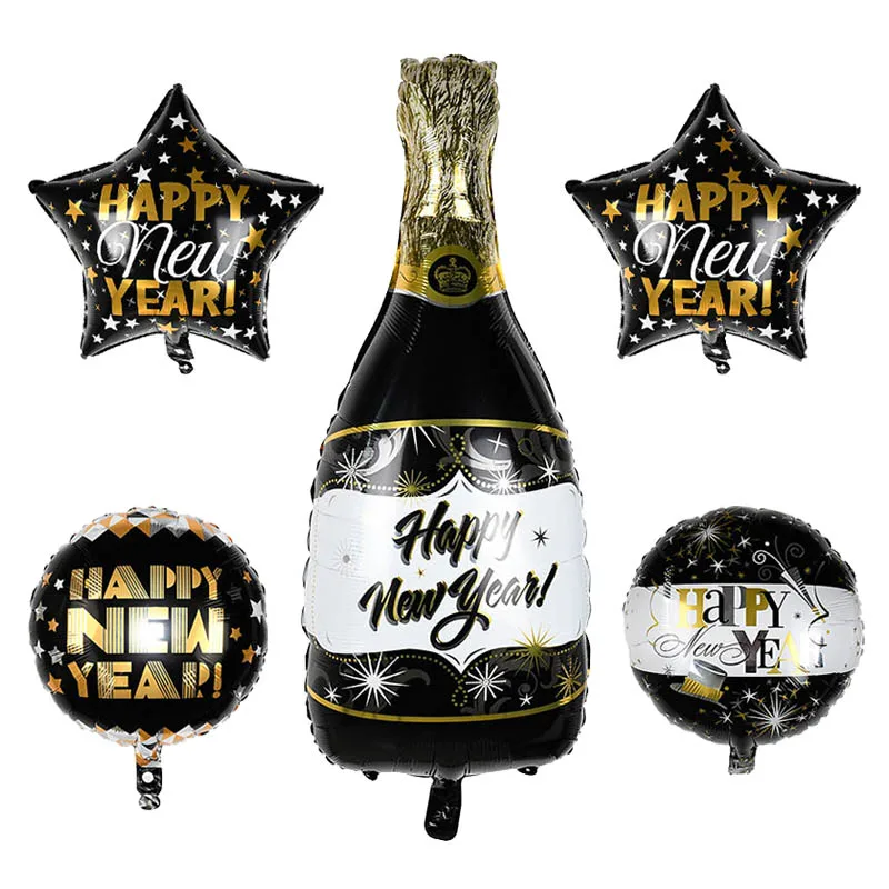 Воздушный шар с Новым годом, Золотая буква, фольгированные шары, звезда, бокал для вина, шар, сделай сам, новогодняя, Рождественская вечеринка, декоративные шары, рождественские подарки