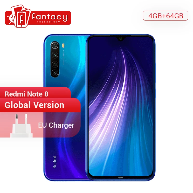  Gloabl Version Xiaomi Redmi Note 8 4GB 64GB 48MP Quad Camera Smartphone Snapdragon 665 Octa Core 6.