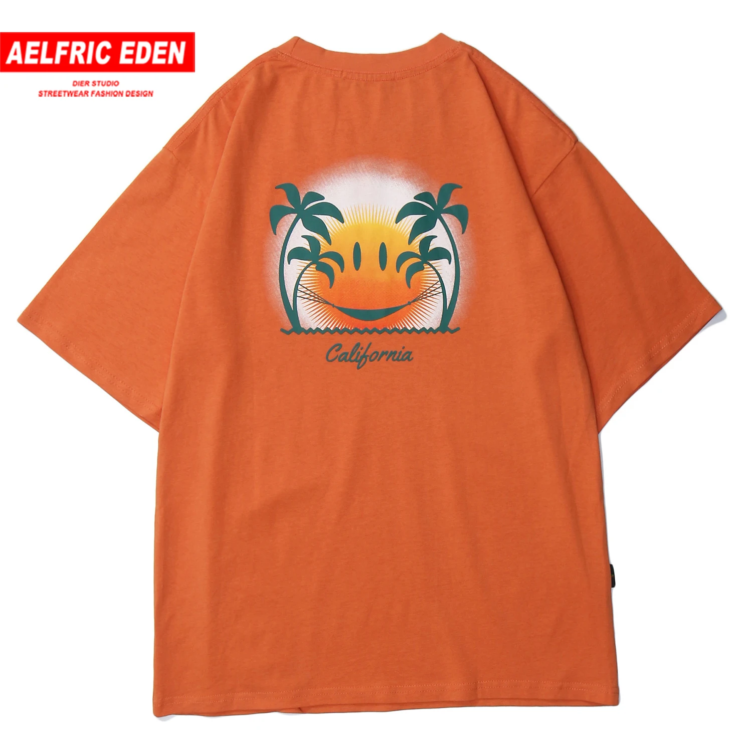 Мужская футболка с принтом Aelfric Eden Smily Sun Повседневная Уличная в стиле хип хоп