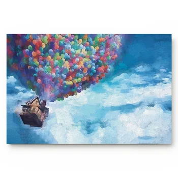 

A Hot Air Balloon Floating In The Sky Indoor Bathroom Decor Doormats