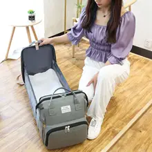 Sac à dos à couches de grande capacité, berceau pliable Portable, sac à dos multifonction pour maman et bébé
