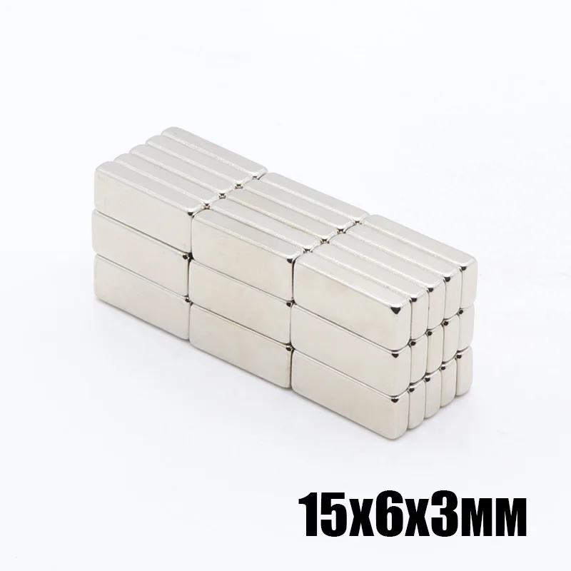 100pcs15x6x3 мм N35 прямоугольный магнит f 15x6x3 мм супер сильный неодимовый магнит 12*4*2 мм NdFeB магнит 12 мм x 4 мм x 2 мм