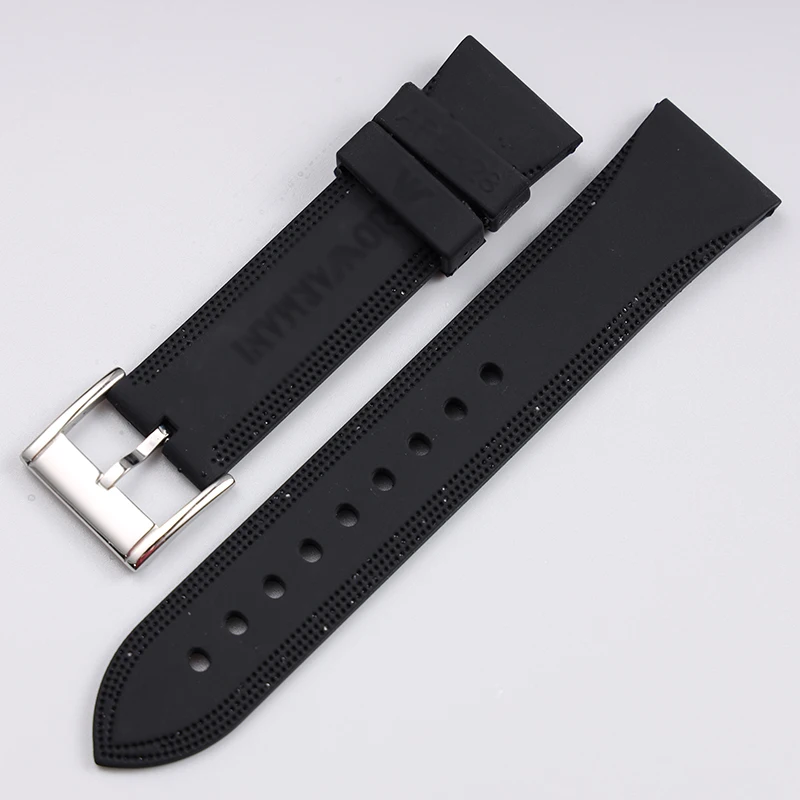 Men&amp#39s and Women&amp#39s Strap Atmosphere Popular Watch Chain Rubber Viton Band Suitable for Armani 22mm | Наручные часы
