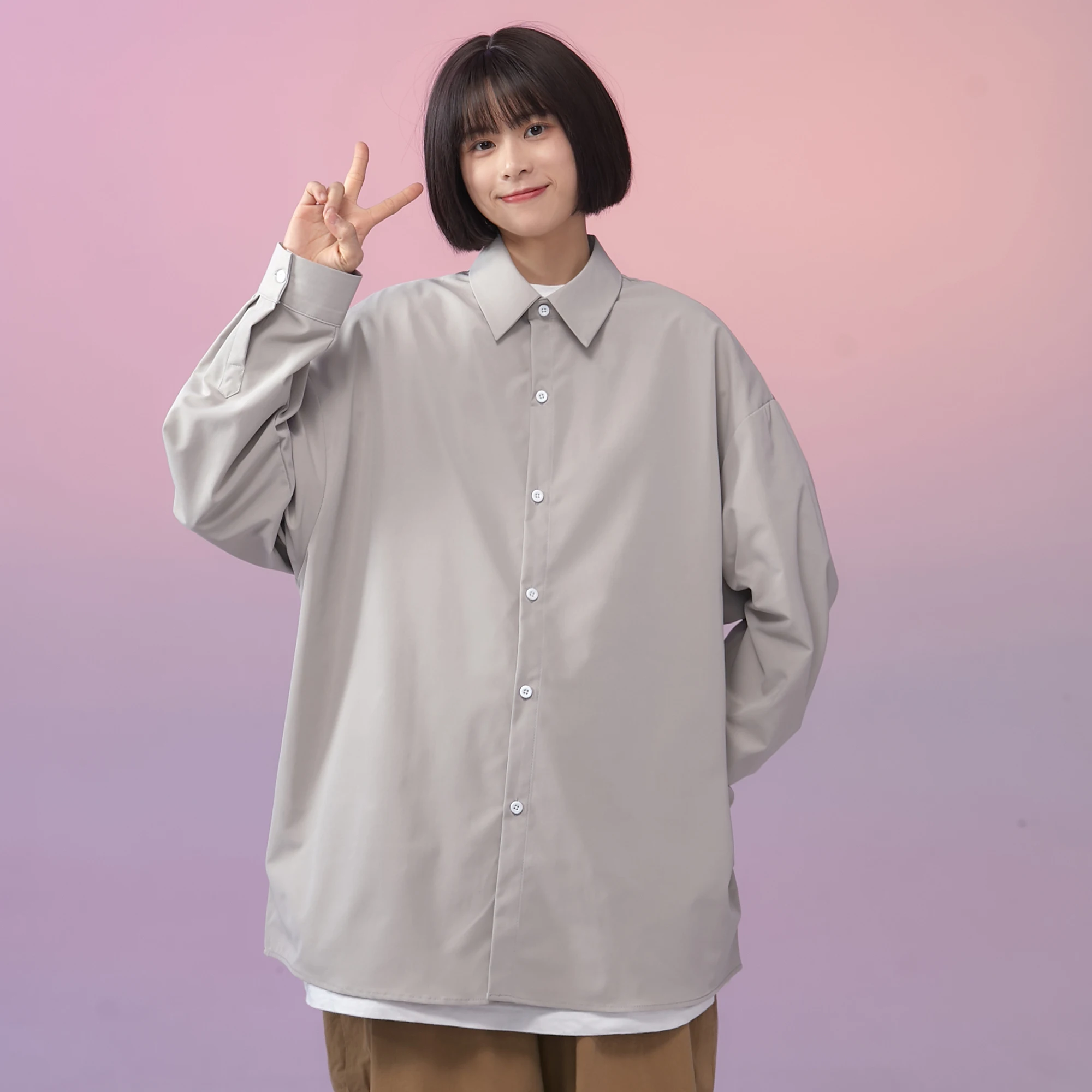 Разборчивого 2021 с длинным рукавом рубашка Для женщин белого цвета отложным