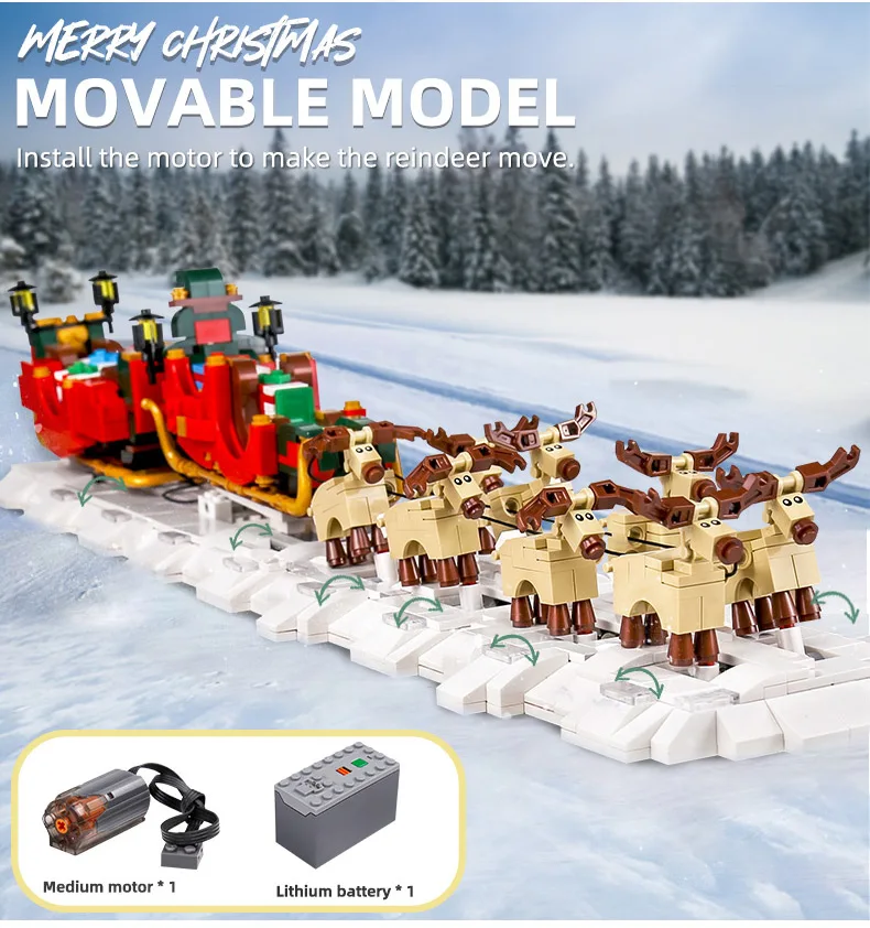 H8d0c2fd2d08645a18cdad43514d9c583e Mold KING kreatywne prezenty świąteczne karuzela plac zabaw diabelski młyn ełk sanie montaż cegieł Kid edukacyjne do budowania zabawek