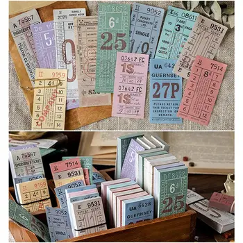 

100Pcs/set Vintage British Ticket Colorful Retro DIY Planner Can Write Note Ticket Stationery Notebook Message Strip