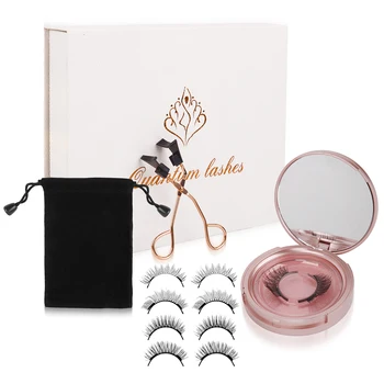 

5 Pairs Magnetic Eyelashes with Box Applicator/Clip Makeup 3D False Lashes Natural Fluffy Fake Eyelash Extension Tool Set