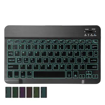 

Universal Universal Rechargeable Wireless Bluetooth Keyboard with 7 Colors LED Backlight for iPad iPhone Laptop PC Tablet Smart