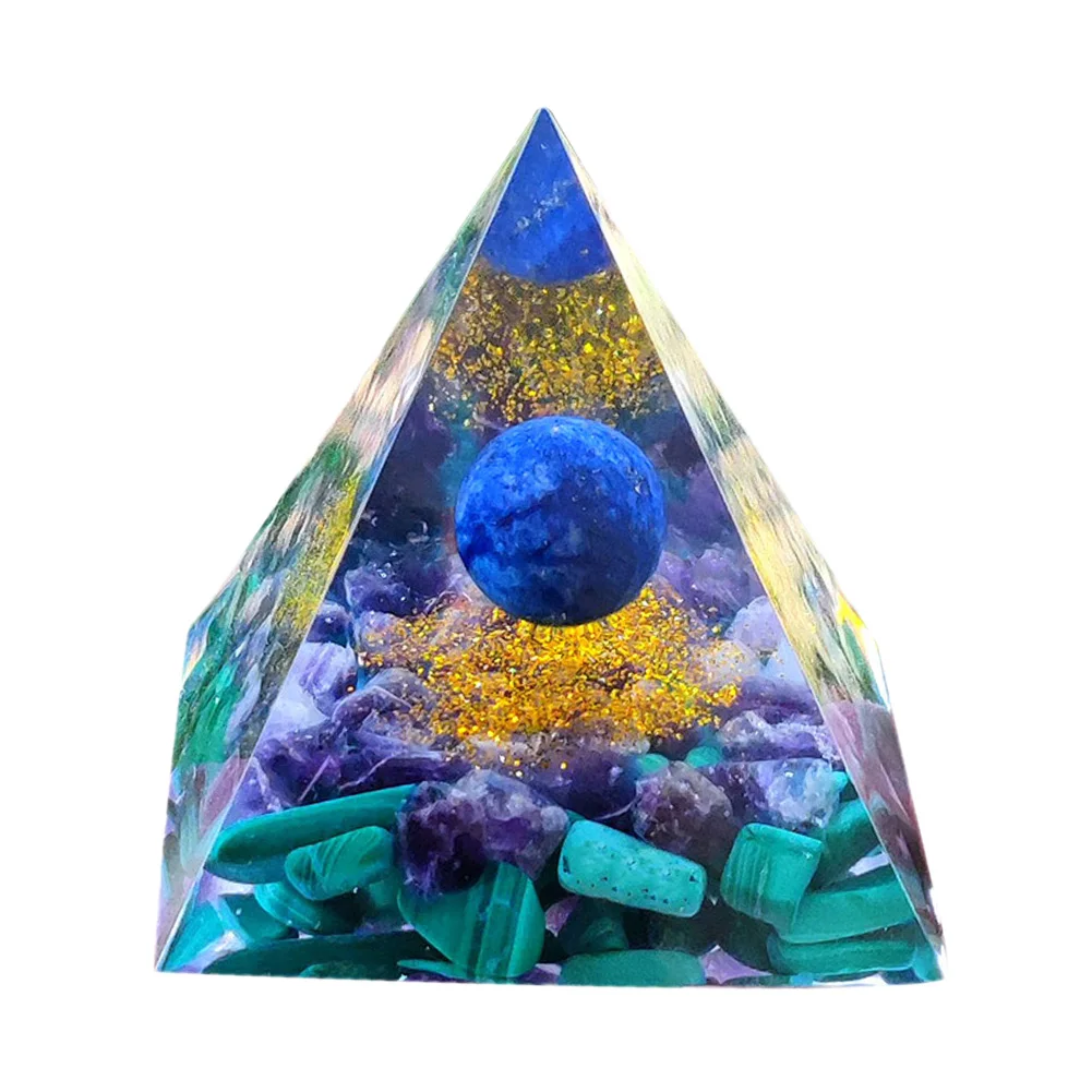 Tree of Life Orgone Pyramid Crystal Energy Orgonite Pyramid Peridot Healing Gem Stones EMF Orgonite Chakra Reiki Meditaiton Tool 