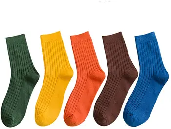 

L103120 Cotton Work Casual Crew Socks 10-13 for Men, 5 Pair Men's Assorted Mid-calf Comfort Crew Socks.