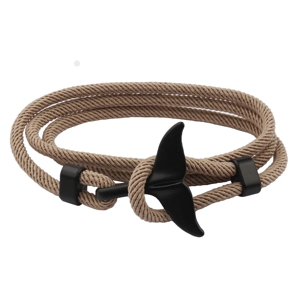Handmade Multilayer Whale Tail Bracelet Charms Rope Braslet For Male Women Armband String Viking Jewelry bracelet jewelry