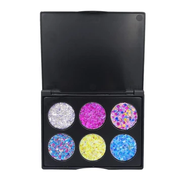 

Popfeel 6 Colors Diamond Powder Glitter Eye Powder Palette Shiny Eyes Face Body Pigment Pressed Jewels Shimmer Powder Eyeshadow