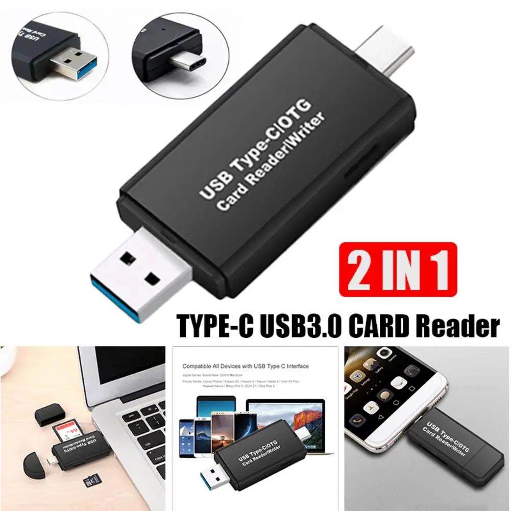 Type C и Micro USB и USB 3 в 1 OTG Кардридер высокоскоростной USB2.0 Универсальный OTG TF/SD для Android Компьютерный удлинитель-переходник