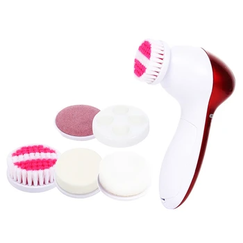 

Facial Cleansing Brush Waterproof Facial Brush Set 5 Brush Heads for Gentle Exfoliation and Blackhead Removal, Deep Cleansing of
