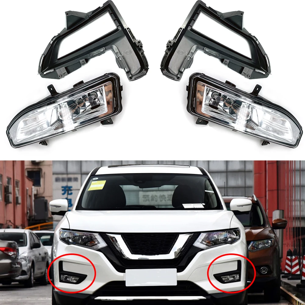 for Nissan x trail t32 fog lights For Rogue 2017 2019 white light
