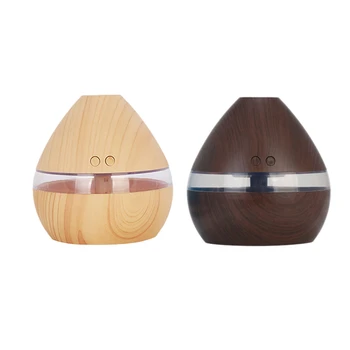 

SANQ 2 Pcs Aromatherapy Essential Oil Diffuser 300Ml Wood Grain Aroma Diffuser, Light Wood Color & Dark Wood Color