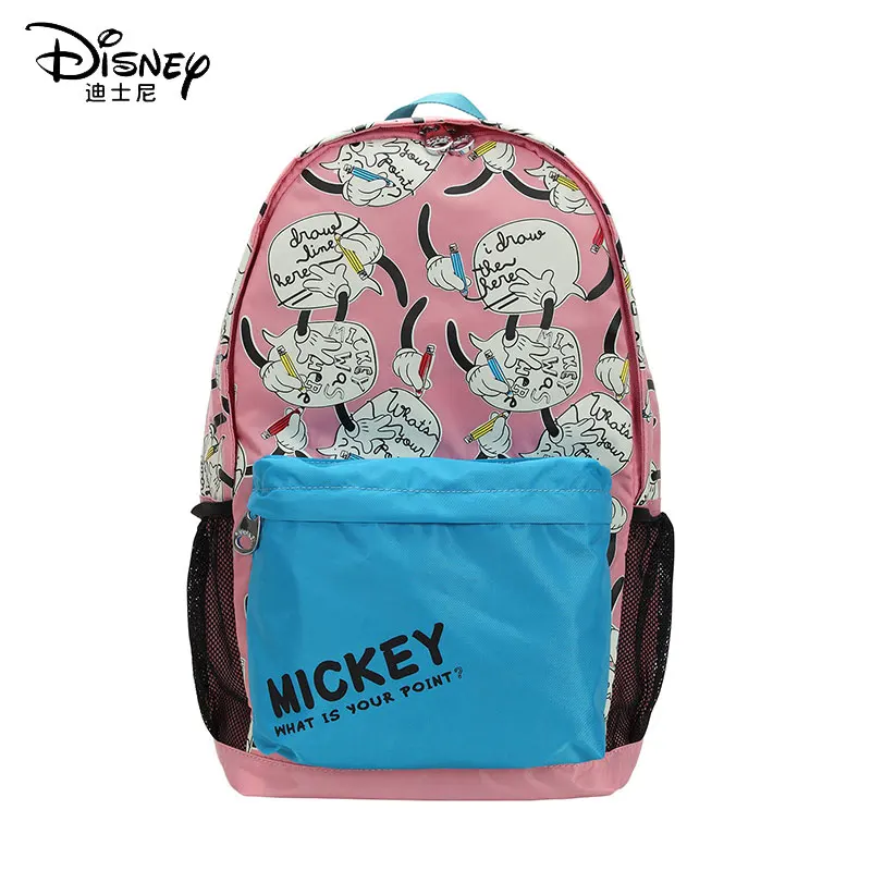 

Disney Genuine Backpack Women's Bag Wild Nylon Backpack Lightweight Sport Travel Backpack Mickey Bag School Bag For Teenage Girl