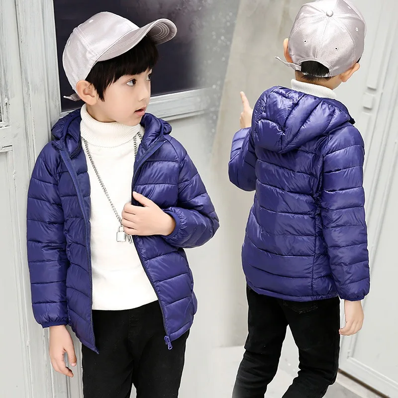 

Light-thin Winter Hooded Down jacket For Boys Girls Candy Color Warm Kids Down Coats For Children 1-13 Years Outerwear Clothes
