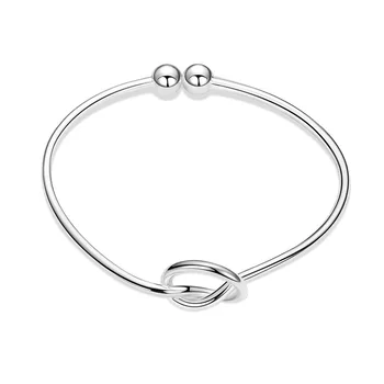 

1pc Hot Trending Knot Sterling Silver Torque Cuff Bangle