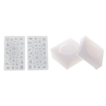 

3 Pcs Mold :1 Pcs Diamond Shape Silicone Mold Mould Pendant Jewelry Making Mold DIY Craft Tool & 2 Pcs DIY Round Silicone Storag