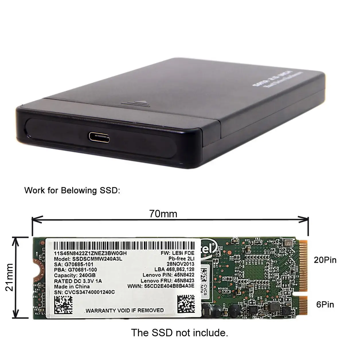 Корпус для жесткого диска 20 + 6pin Thinkpad X1 Carbon SATA SSD | Компьютеры и офис