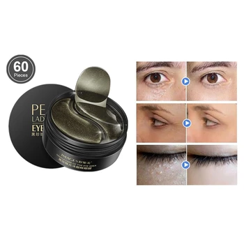 

New Black Pearl Eye Patches Ginseng Moisturizing Dark Circles Remove Eye Bags Drops Lifting Anti Wrinkle Eye Gel Eye Mask 60Pcs