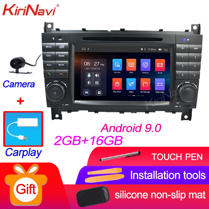 Android Car Radio KiriNavi Сенсорный экран 7 ''Android 9,0 автомобиль радио навигации для Mercedes Benz W203 W209 W219 W169 A160 C180 C200 C230 C240 CLK200 - Цвет: Android Car Radio