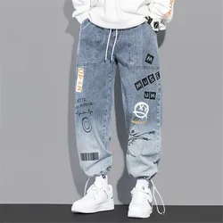 2021 nuevos pantalones vaqueros Cargo para hombre de moda de Harlan ropa informal de algodón Harajuku Pantalones Pantalón pantalones de cintura elástica Hombre