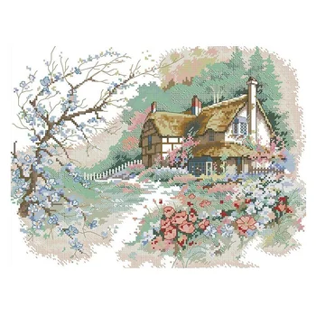 

Printed Cross Stitch Kits 11CT 21.6 x 17.3 Inch Cotton Holiday Gift DIY Embroidery Starter Kits Easy Patterns Embroidery for Gir