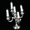 1Set Dollhouse Miniature Candles and Candlestick Cake Candle Holders Toppers For Doll House Decoration Accessories Kids Toys 3