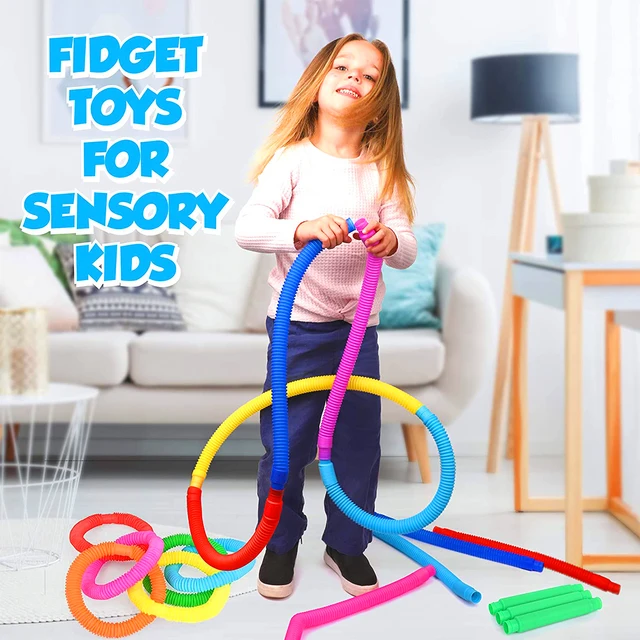 Pop Tube Sensory Toy Fidget Anti Stress Relieve Stretch Bellows Children Multicolor Squeeze Folding Pipe Autism ADHD Anxiety Toy 4