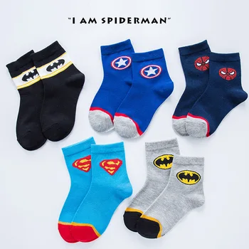 

2 to 12 year kids socks 1 pair Autumn/winter cotton socks super hero boys kids Breathable Socks childen girls cartoon Socks