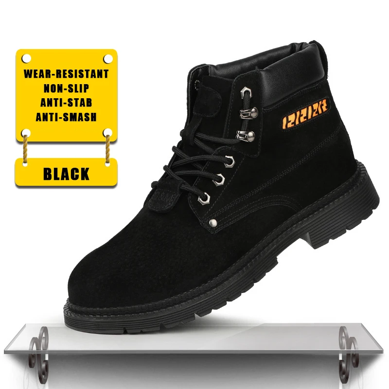 

Men High-top Labor Protection Shoes 2020 New Steel Toe Wear-resistant Non-slip Anti-smash Anti-piercing Comfortable Safety Boots