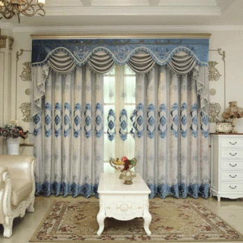 

Curtains for Living Room European High-grade Chenille Velvet Embroidery Angel's Eye Luxury Curtain for Bedroom Window Valance