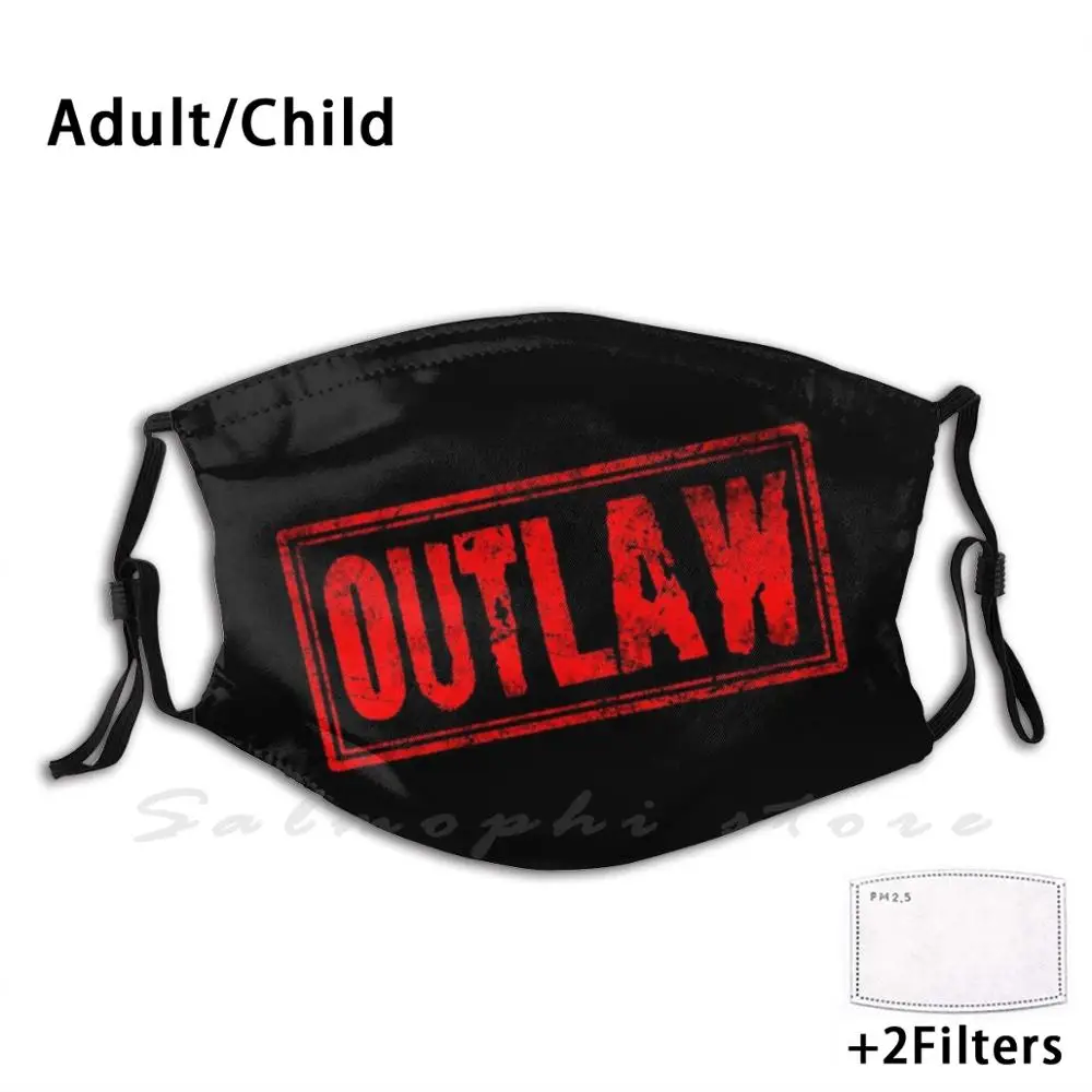 Outlaw (винтажный штамп) Забавный принт многоразовый Pm2.5 фильтр маска для лица Bandit