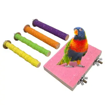 

5Pcs Bird Perch Wooden Stand Parrot Toys Leg Claw Beak Grinding Support Bar Foot Stick Platform Cage Decoration for Budgerigars