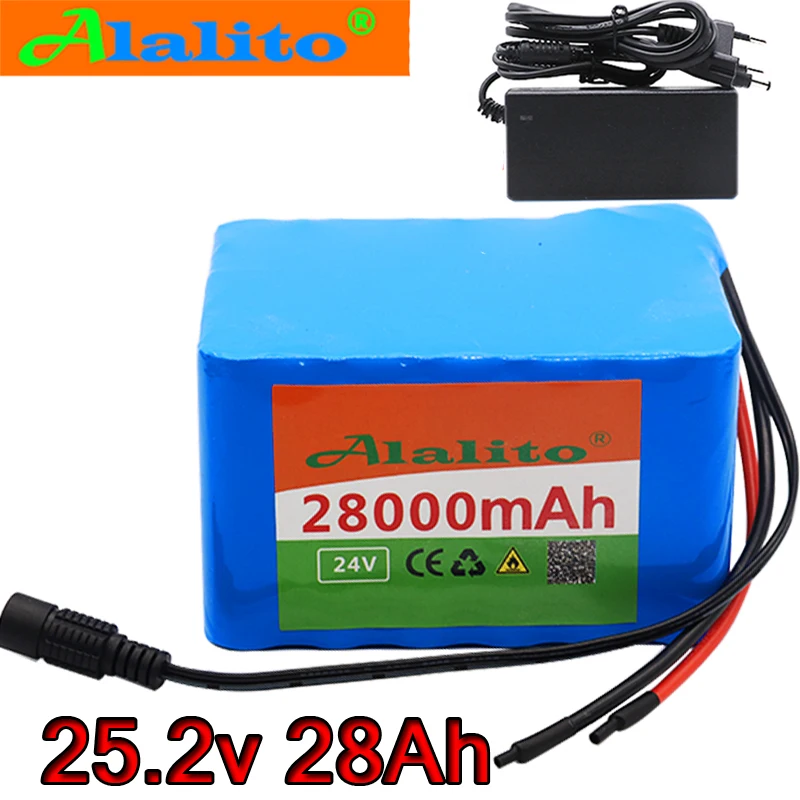 Новый литий ионный аккумулятор 24 В 28Ah 6S5P 18650 25.2v28000mAh Электрический велосипед