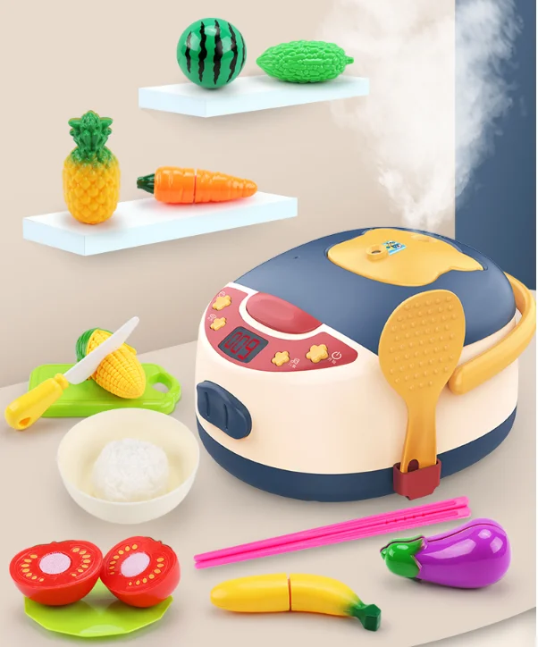 Supermarket baby multi-function toy girl steam simulation rice cooker children's kitchen cooking family rice cooker J03