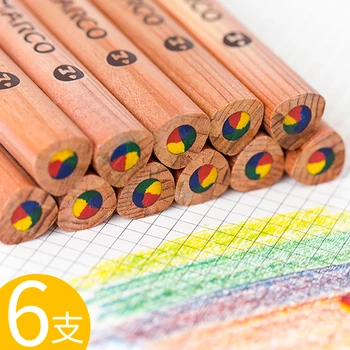 

Four-color Rainbow Art Drawing Color Pencil Creative One Stroke Mixed Core Colour Pencil DIY Diary Hand Account Colored Pencils