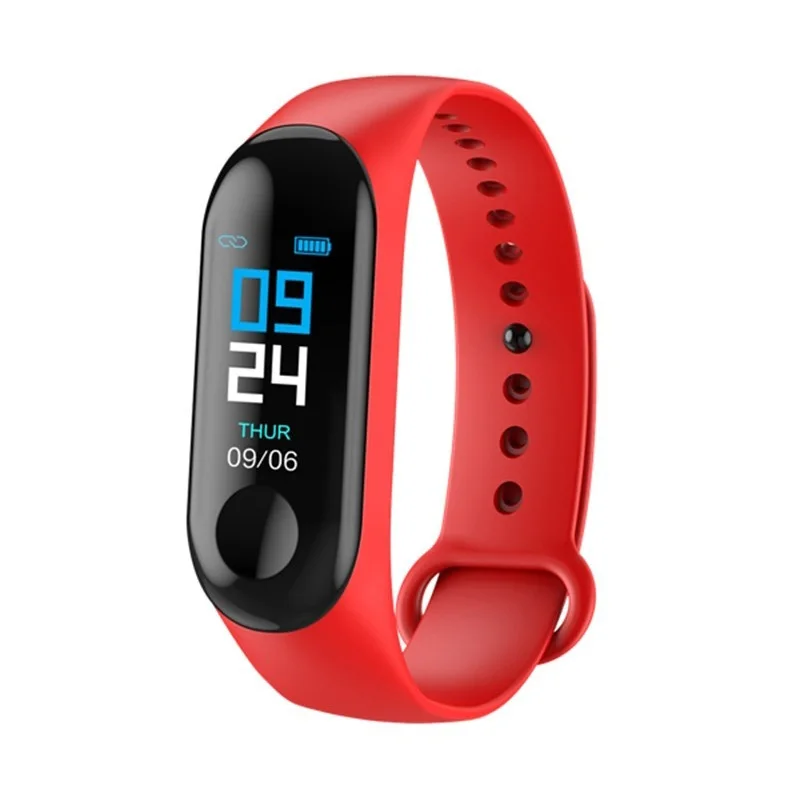 red VTIN M3 смарт-Браслет фитнес-браслет кровяное давление кислород монитор Смарт-часы водонепроницаемые красочные экран спортивные часы - Цвет: red