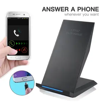

Black Durable Portable Light Weight LED Indicator Light High-Efficiency Two Coils Smart Phone Fast Wireless Charger Pad