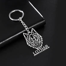 

My Shape Wolf Personalized Keychain for Men Women Name Custom Customized Stainless Steel Key Chain Ring Fashion Punk Jewelry