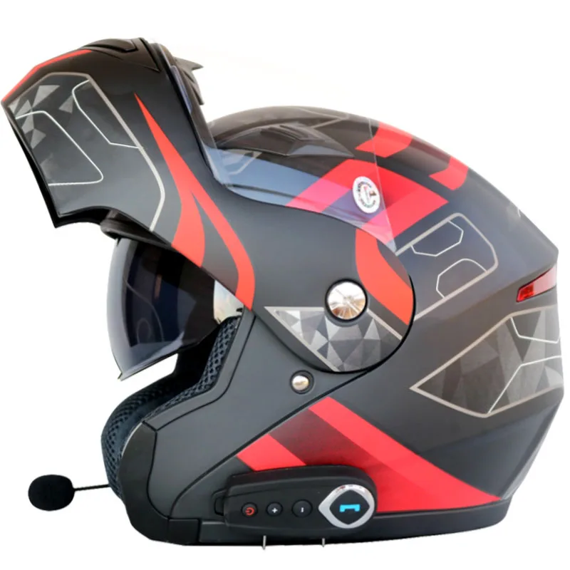Анти-туман двойной объектив мотоциклетный Bluetooth шлем внедорожный электрический мотоциклетный шлем с Bluetooth шлем - Цвет: J