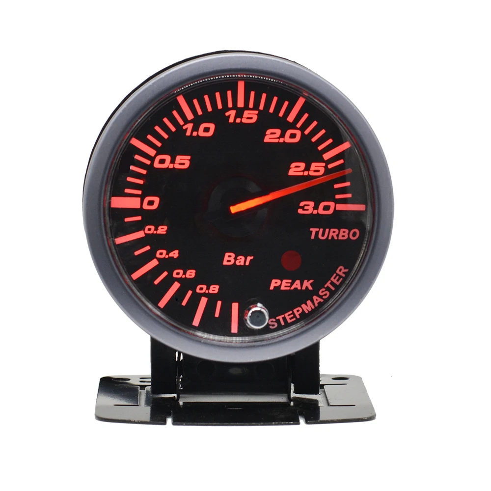 Manometro boost pressione turbo per auto da 60 mm, faccia nera, retroilluminazione bianca/rossa -1~3 Bar Turbine Mete - Image 5