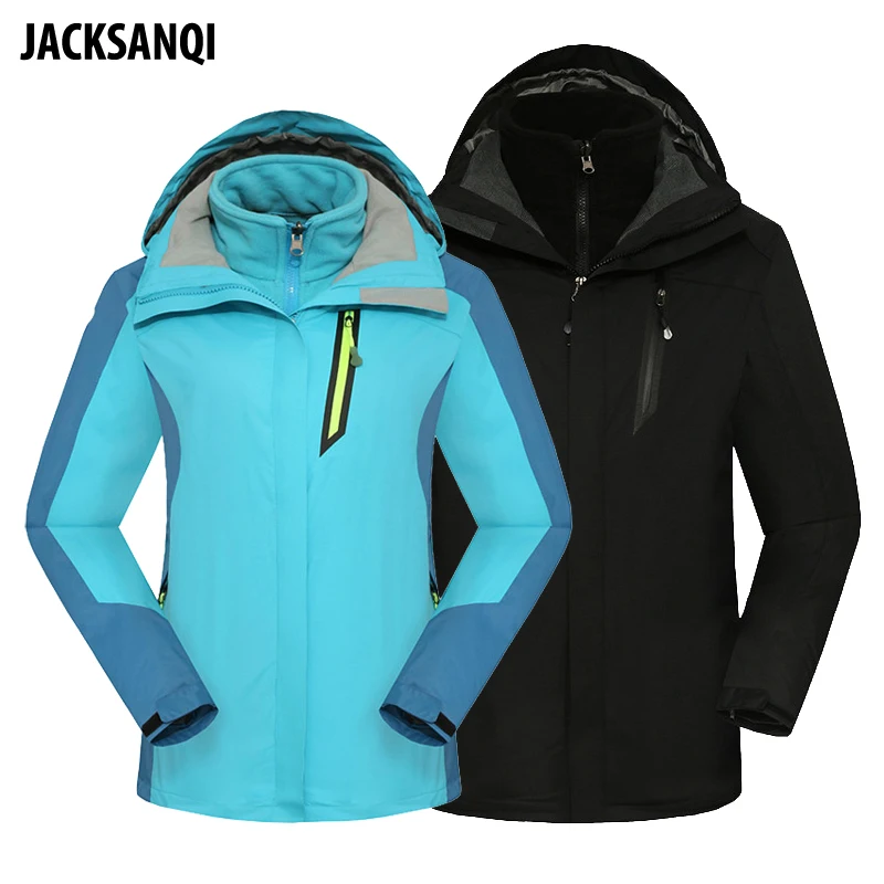 JACKSANQI 2020 Новые мужские и женские 2 шт флисовые зимние куртки для занятий спортом