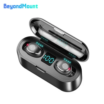 

BeyondMount F9 TWS 5.0 Bluetooth Wireless Earphone LED Display Headphone With 2000mAh Power Bank Headset With Microphone